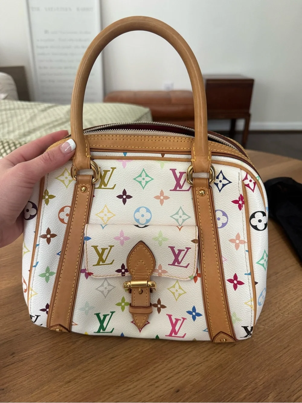 Louis Vuitton Multicolor Monogram White Priscilla Handbag